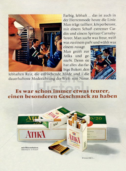 Sticker Aufkleber Werbung ATIKA Zigaretten 28B 
