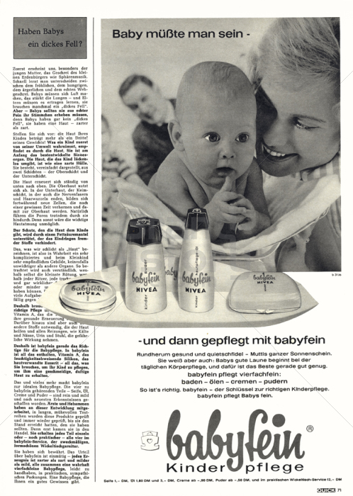 Nivea Nivea Babyfein Baby Musste Man Sein Und Dann Gepflegt Mit Babyfein Brand History