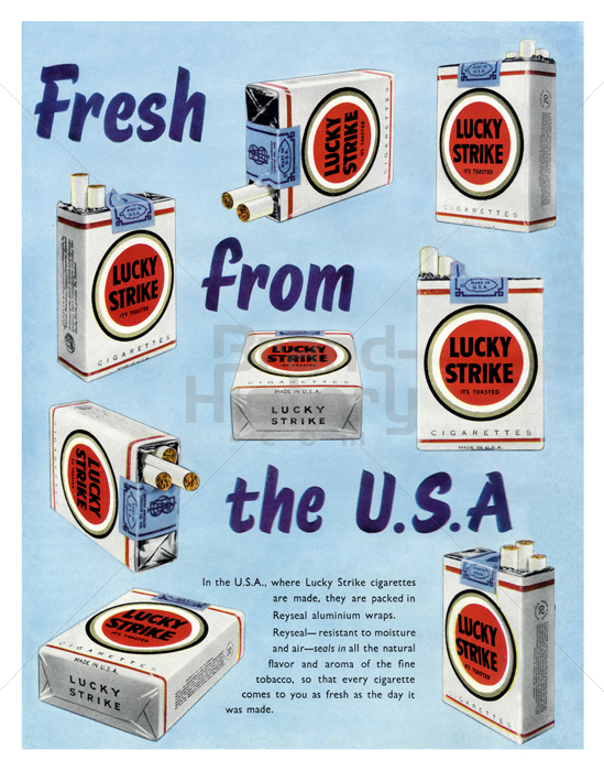 LUCKY STRIKE - Fresh from the U.S.A (Sujet Packages).