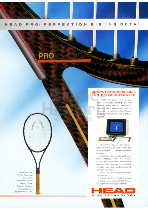 Leconte Head Racket HEAD - HEAD PRO: PERFEKTION BIS INS DETAIL · Henri Leconte, Emilio ...