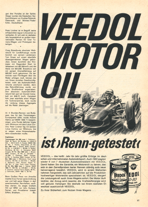 VEEDOL MOTOR OIL