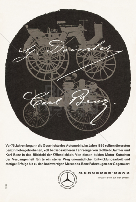 Mercedes Benz Gottlieb Daimler · Karl Benz · 1886 · Vor 75 Jahren