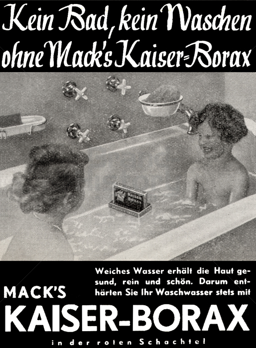 KAISER-BORAX (Heinrich Mack, Ulm, gegründet 1849. Von Pfizer 1971 übernommen).