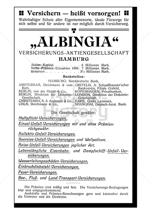 ALBINGIA VERSICHERUNGS-AKTIENGESELLSCHAFT, HAMBURG
