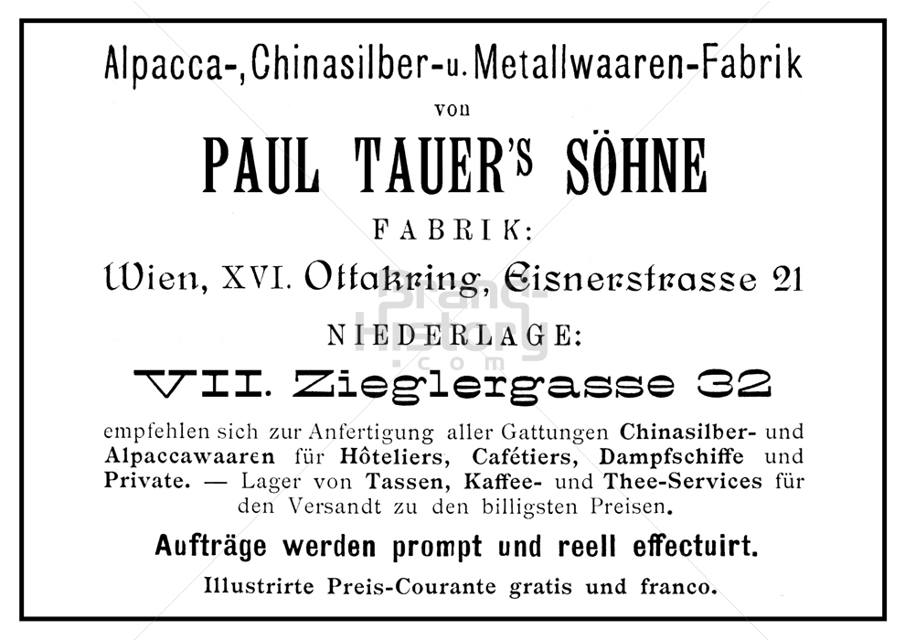PAUL TAUER's SÖHNE, Wien