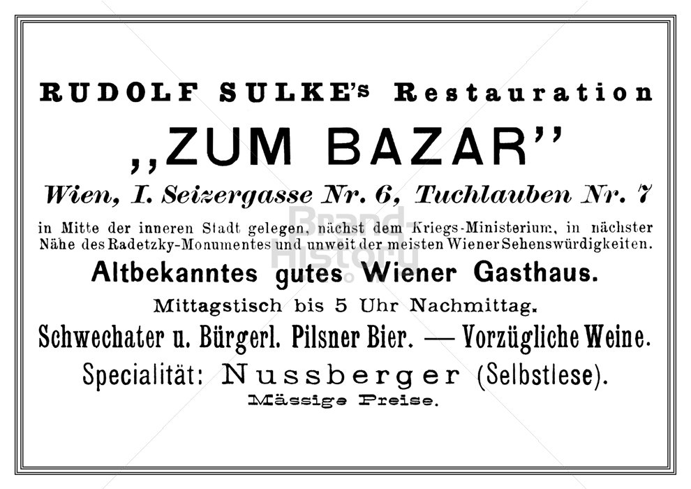 Restauration "ZUM BAZAR", Wien