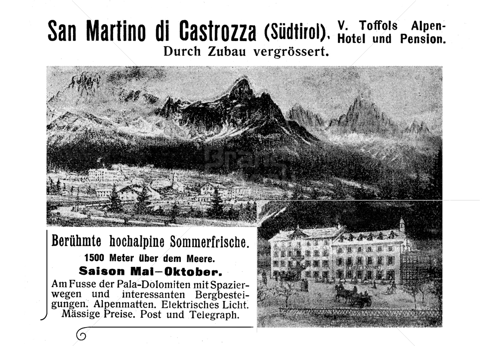 V. Toffols Alpen-Hotel und Pension, San Martino die Castrozza/Südtirol