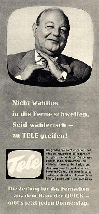Tele · Zeitung für das Fernsehen in der Illustrierten QUICK